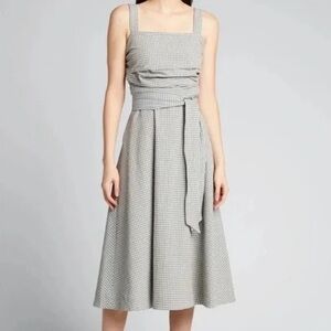 Veronica Beard Gray Checkered Midi Dress